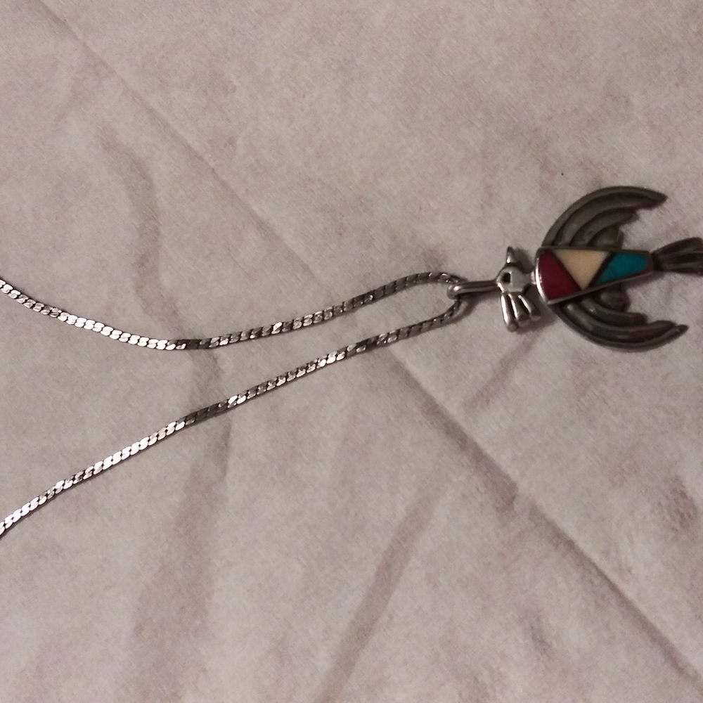 Vintage Sterling silver necklace with eagle.